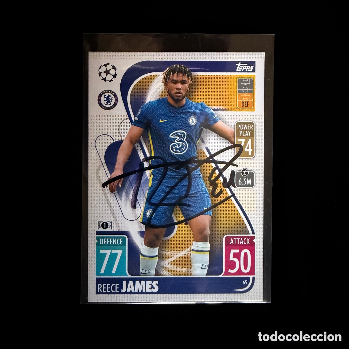 Coleccionismo deportivo: Carta Reece James Firmada Chelsea Match Attax