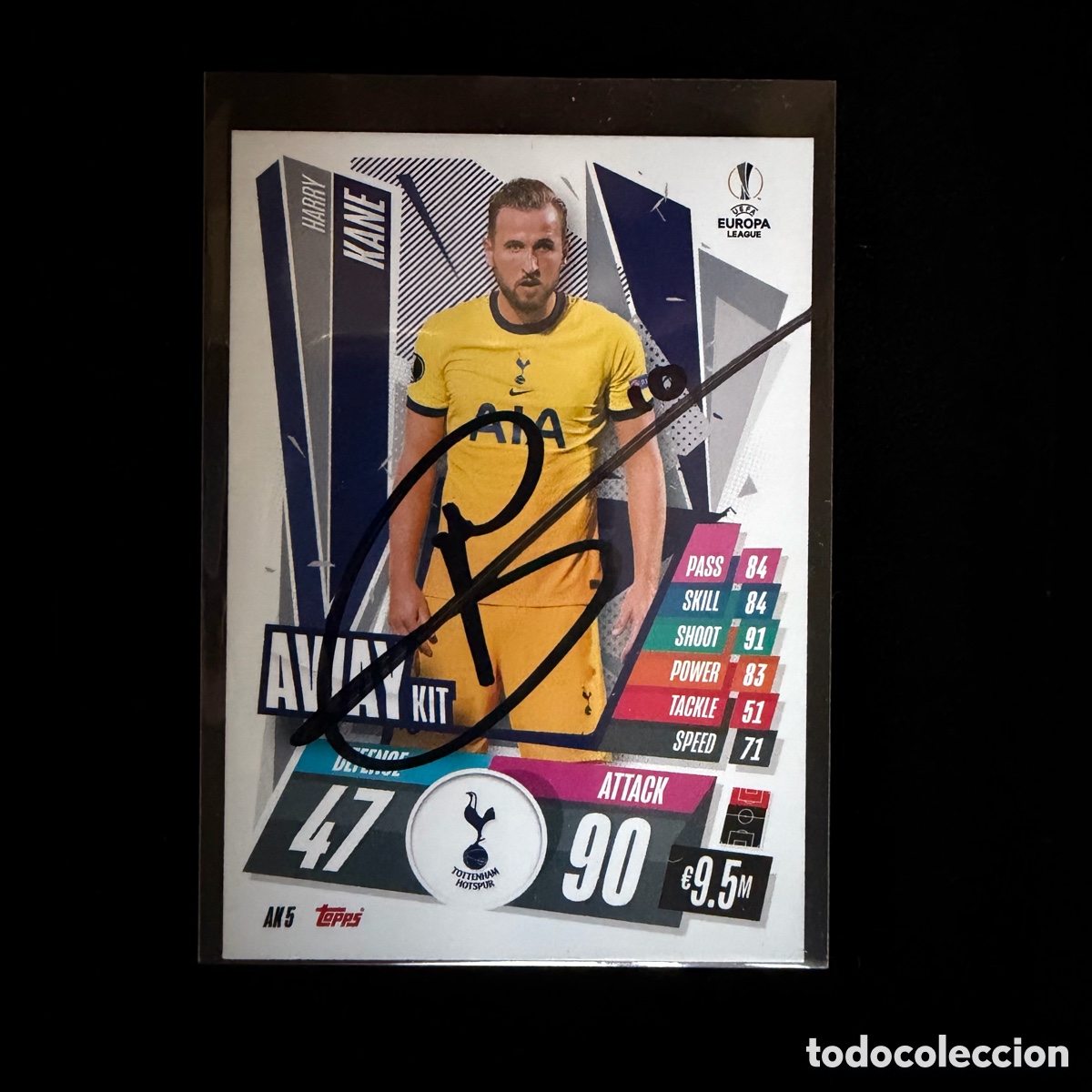 Coleccionismo deportivo: Cromo Harry Kane Firmado Tottenham Match Attax