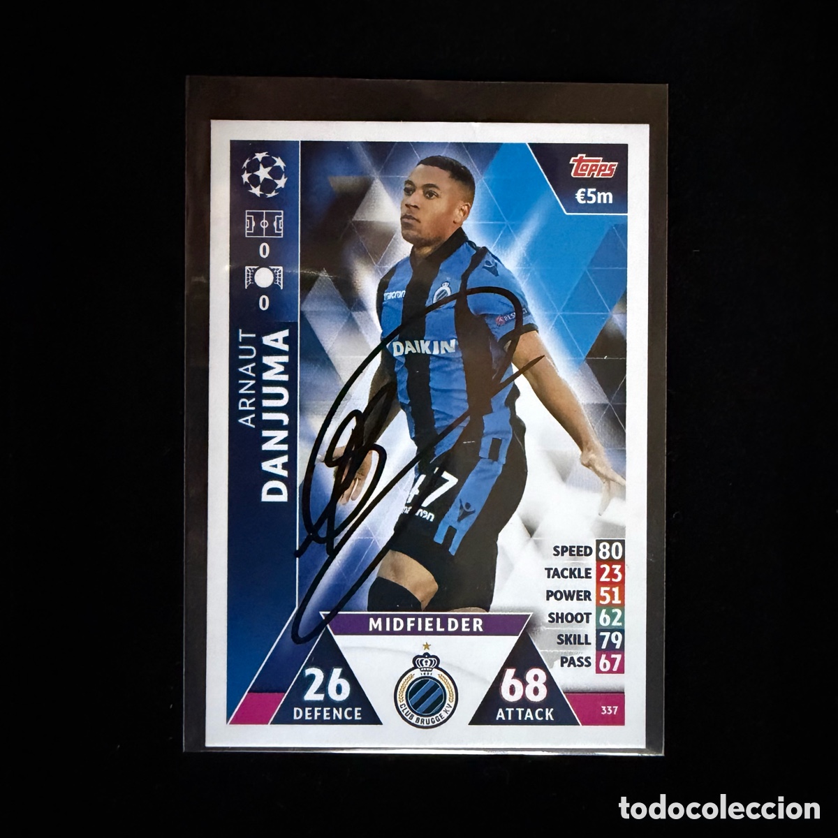 Coleccionismo deportivo: Cromo Arnaut Danjuma Firmado Club Brugge Topps