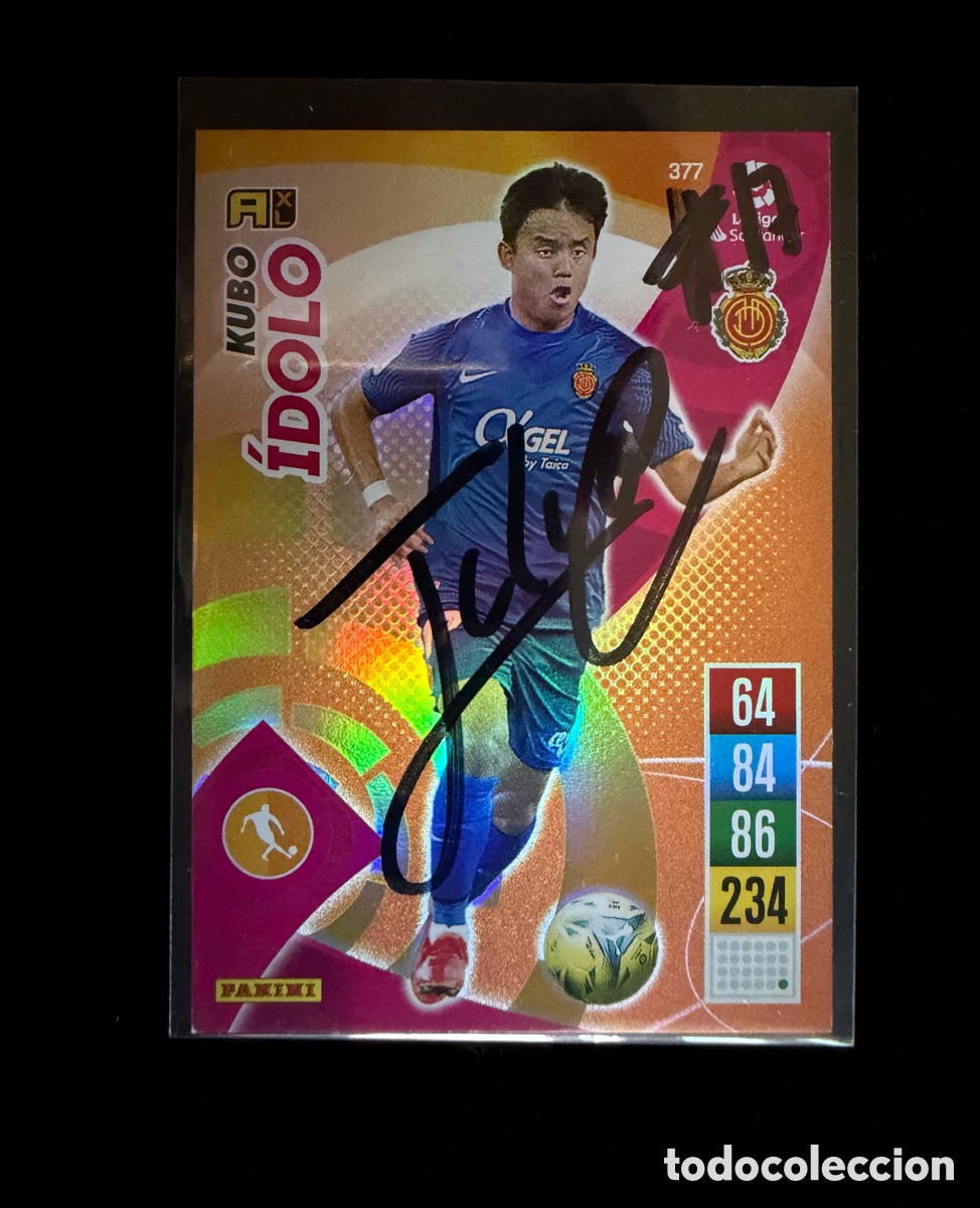 Coleccionismo deportivo: Cromo Take Kubo Firmado Mallorca &Iacute;dolo Adrenalyn