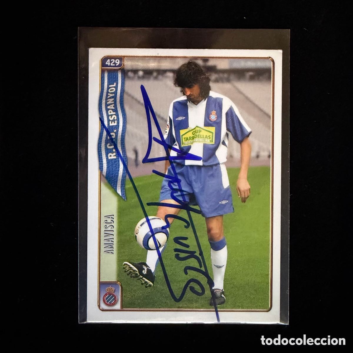 Coleccionismo deportivo: Cromo Amavisca Firmado Real Madrid Mundicromo