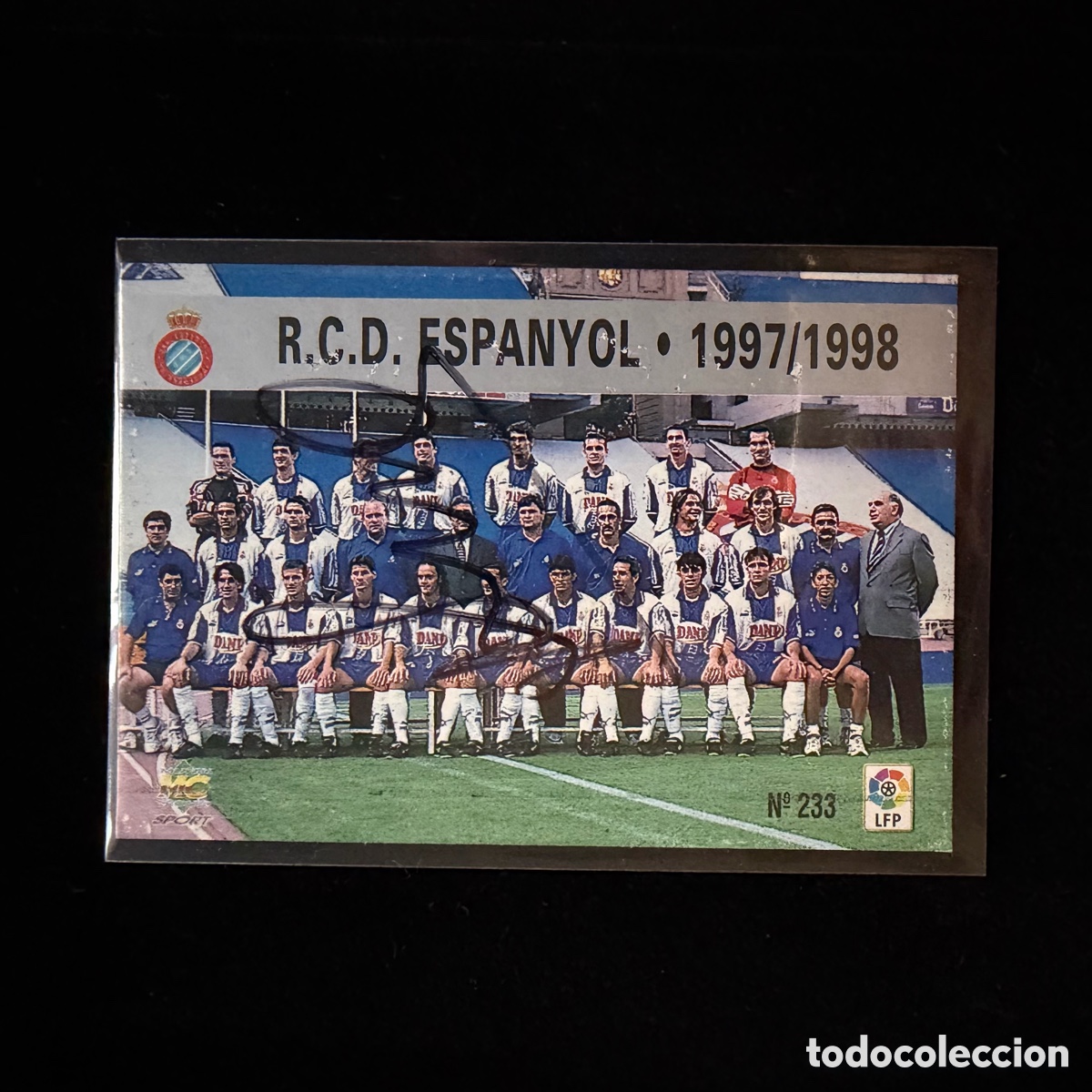 Coleccionismo deportivo: Cromo Equipo Espanyol 97/98 Firmado por N'Kono