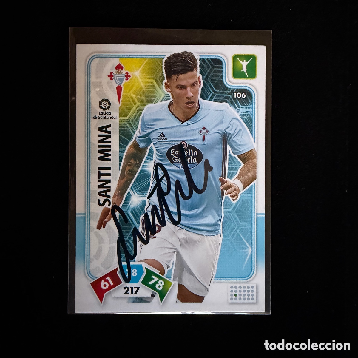 Coleccionismo deportivo: Cromo Santi Mina Firmado RC Celta de Vigo Adrenalyn