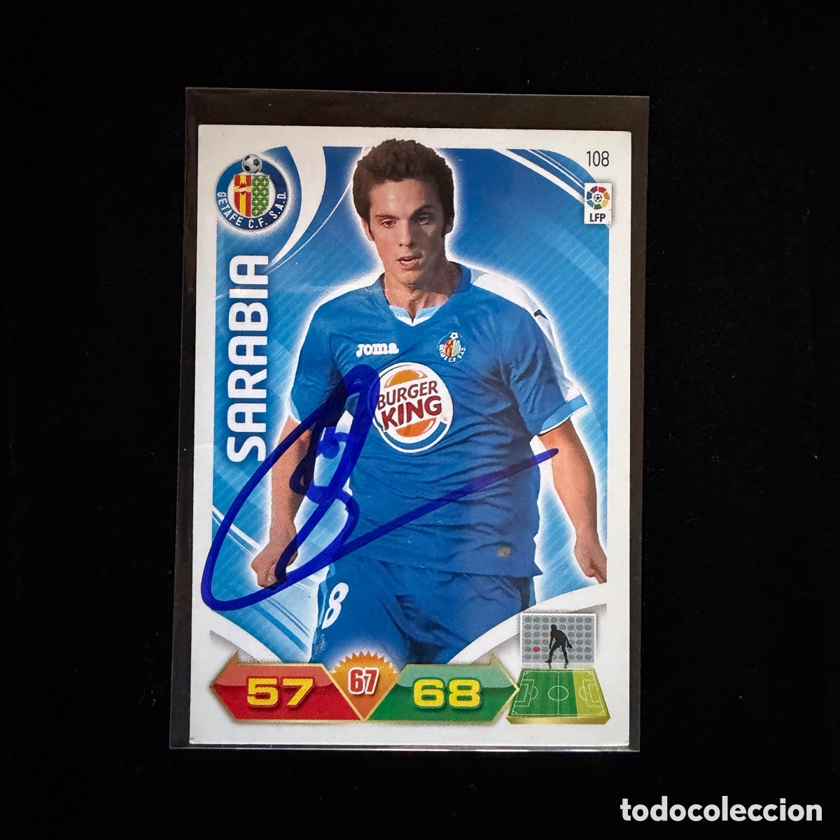 Coleccionismo deportivo: Cromo Sarabia ROOKIE Firmado Getafe Adrenalyn 11/12