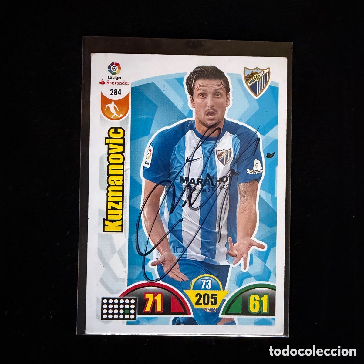 Coleccionismo deportivo: Cromo Kuzmanović Firmado M&aacute;laga CF Adrenalyn XL