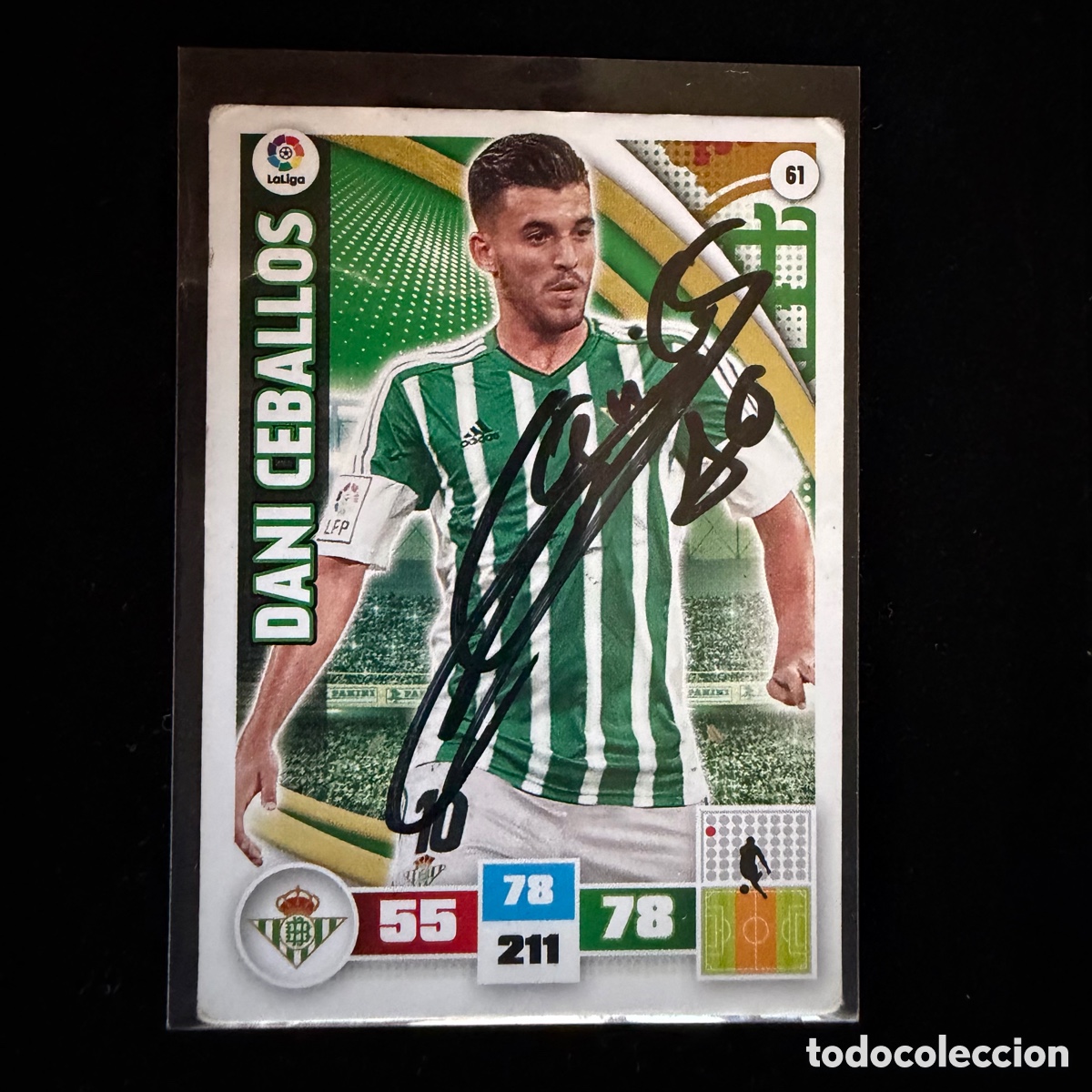 Coleccionismo deportivo: Cromo Dani Ceballos Firmado Betis Adrenalyn 15/16