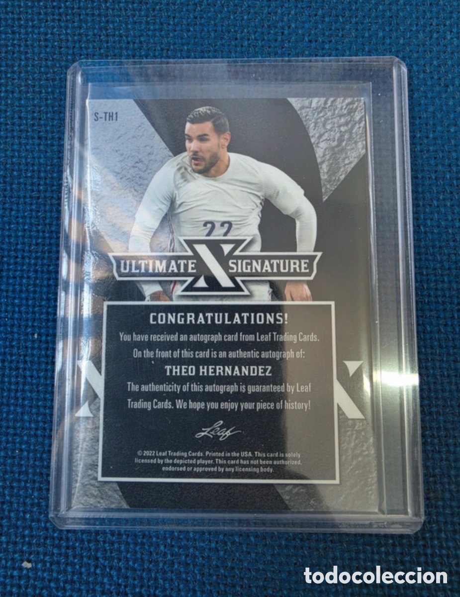 Coleccionismo deportivo: Leaf Theo Hernandez Auto 18/25 - Foto 2