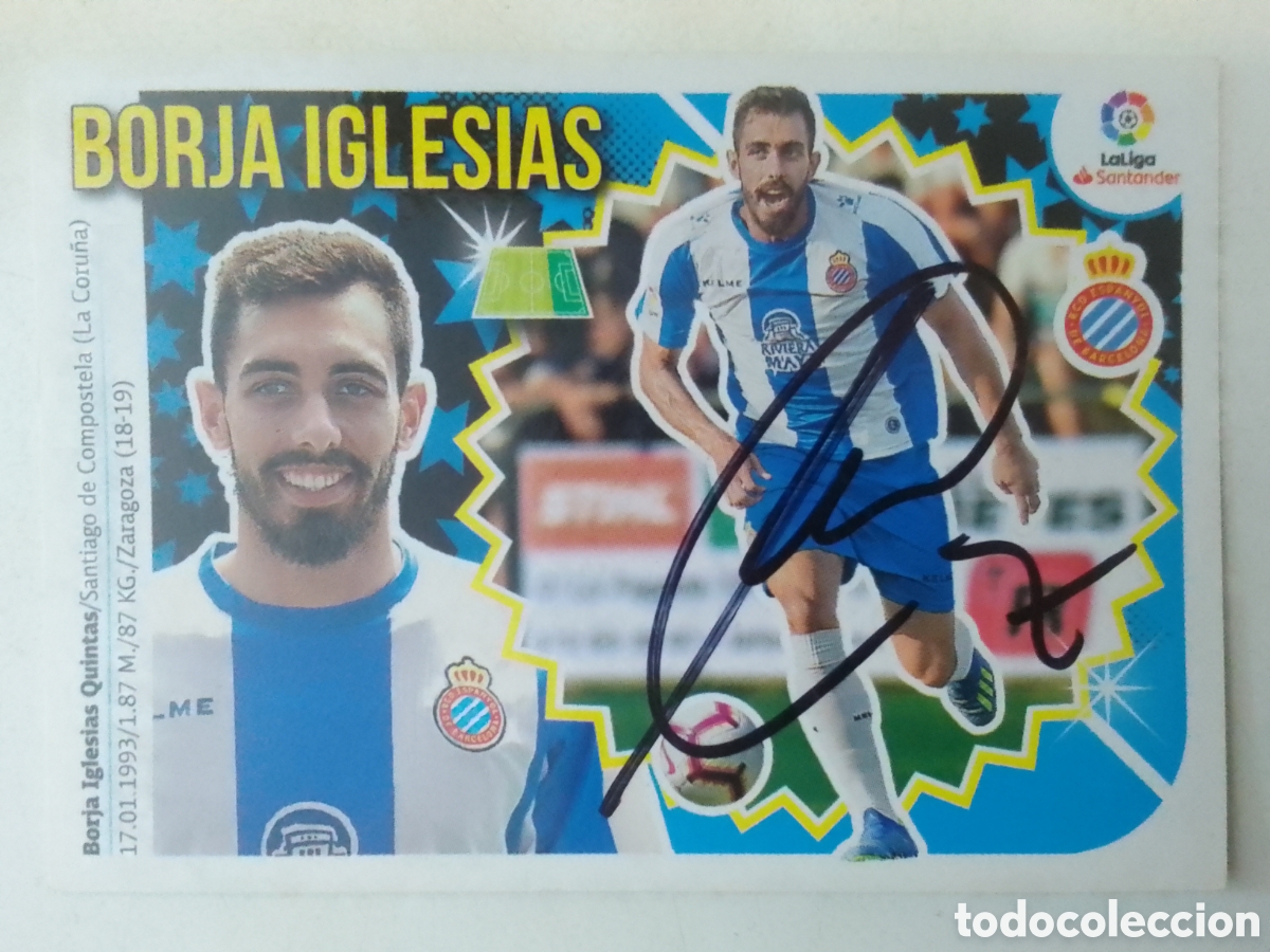 Coleccionismo deportivo: Cromo autografiado Borja Iglesias &bull; Espanyol.