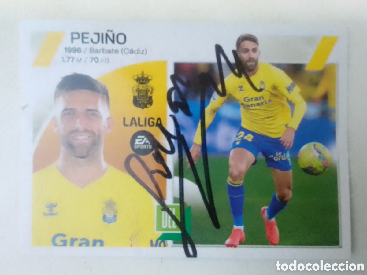Coleccionismo deportivo: Cromo autografiado Peji&ntilde;o &bull; Las Palmas.