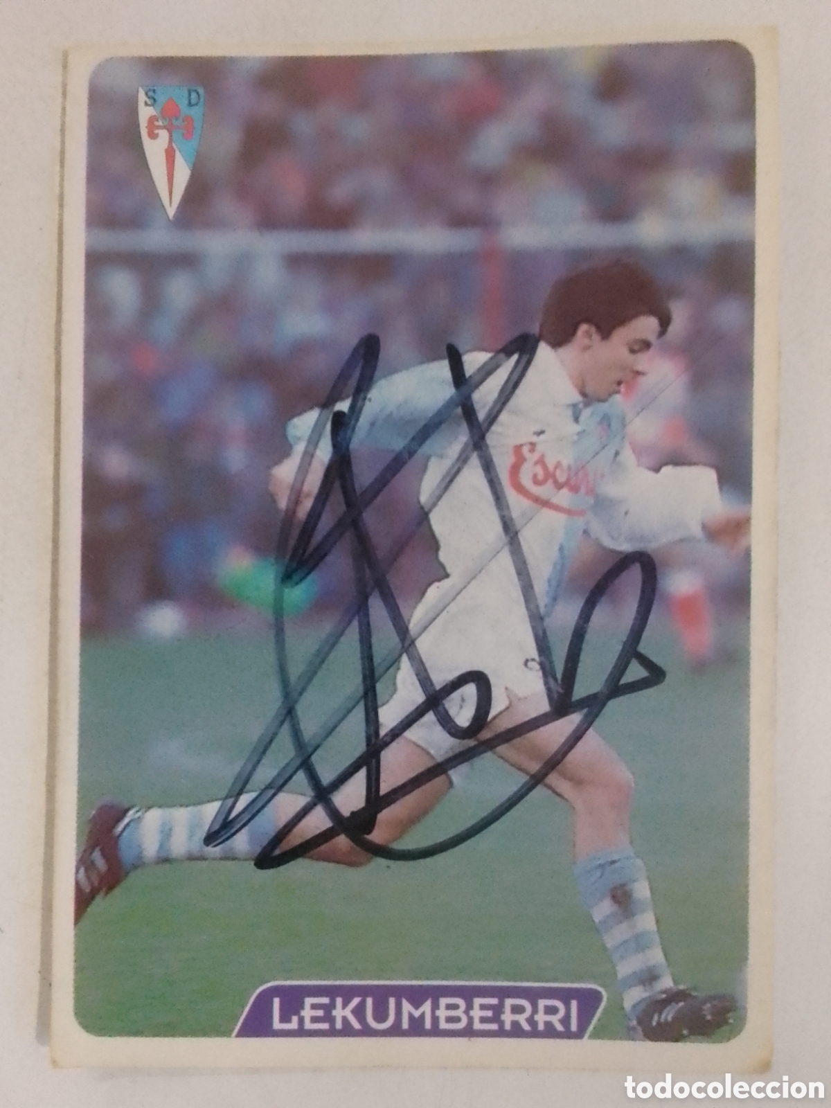 Coleccionismo deportivo: Cromo autografiado Lekumberri &bull; Compostela.