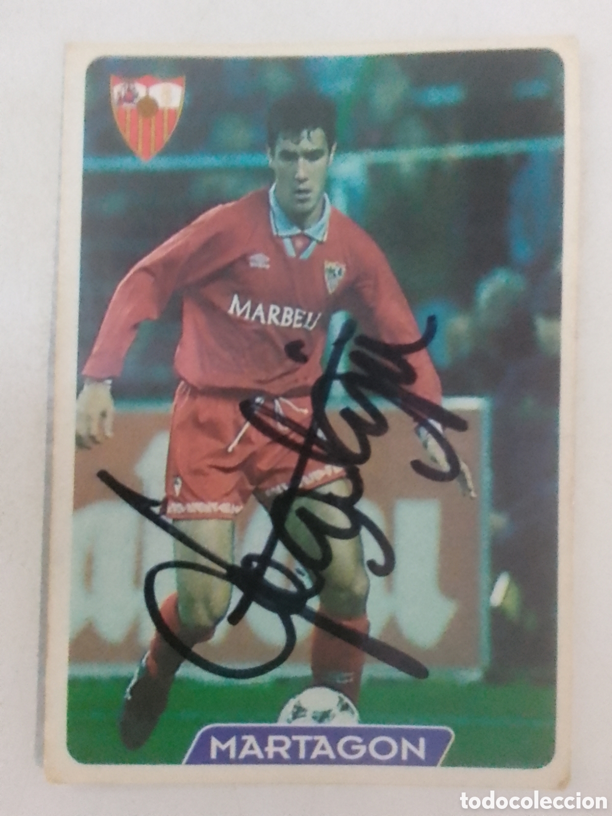 Coleccionismo deportivo: Cromo autografiado Martag&oacute;n &bull; Sevilla.
