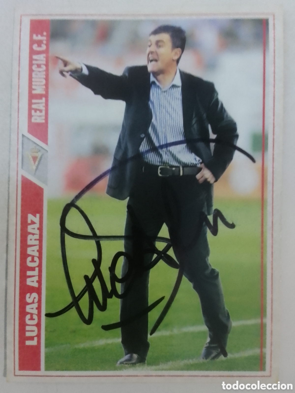 Coleccionismo deportivo: Cromo autografiado Lucas Alcaraz &bull; Murcia.