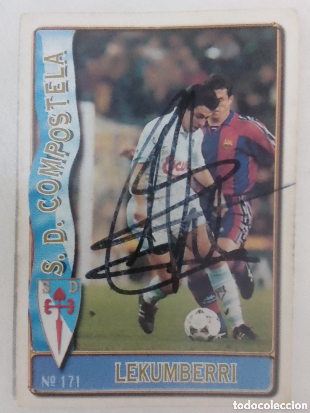 Coleccionismo deportivo: Cromo autografiado Lekumberri &bull; Compostela.