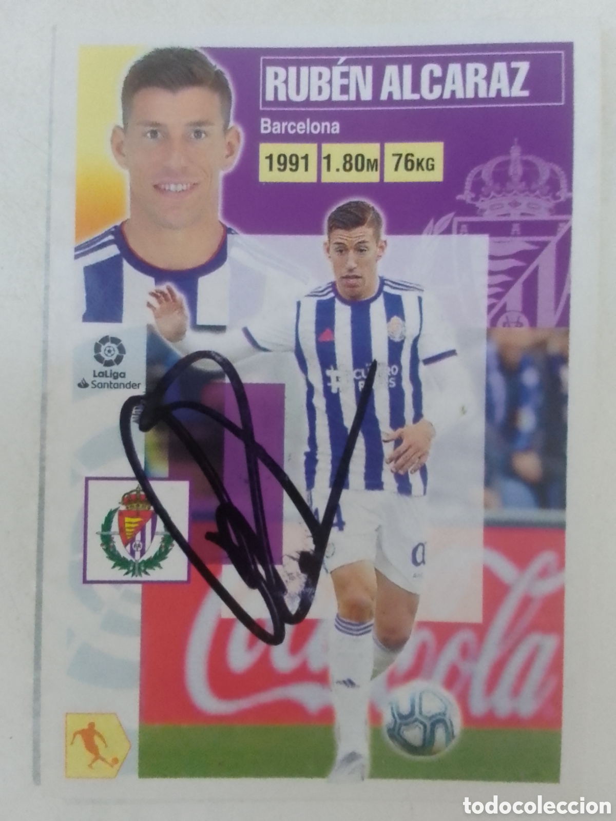 Collezionismo sportivo: Cromo autografiado Rub&eacute;n Alcaraz &bull; Valladolid.