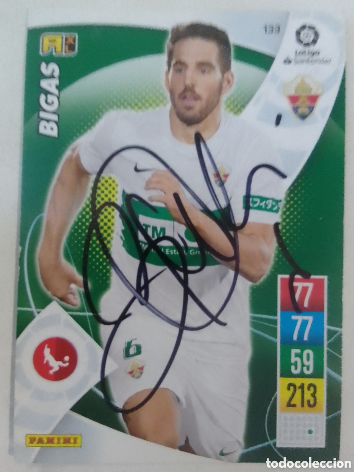 Collezionismo sportivo: Cromo autografiado Bigas &bull; Elche.