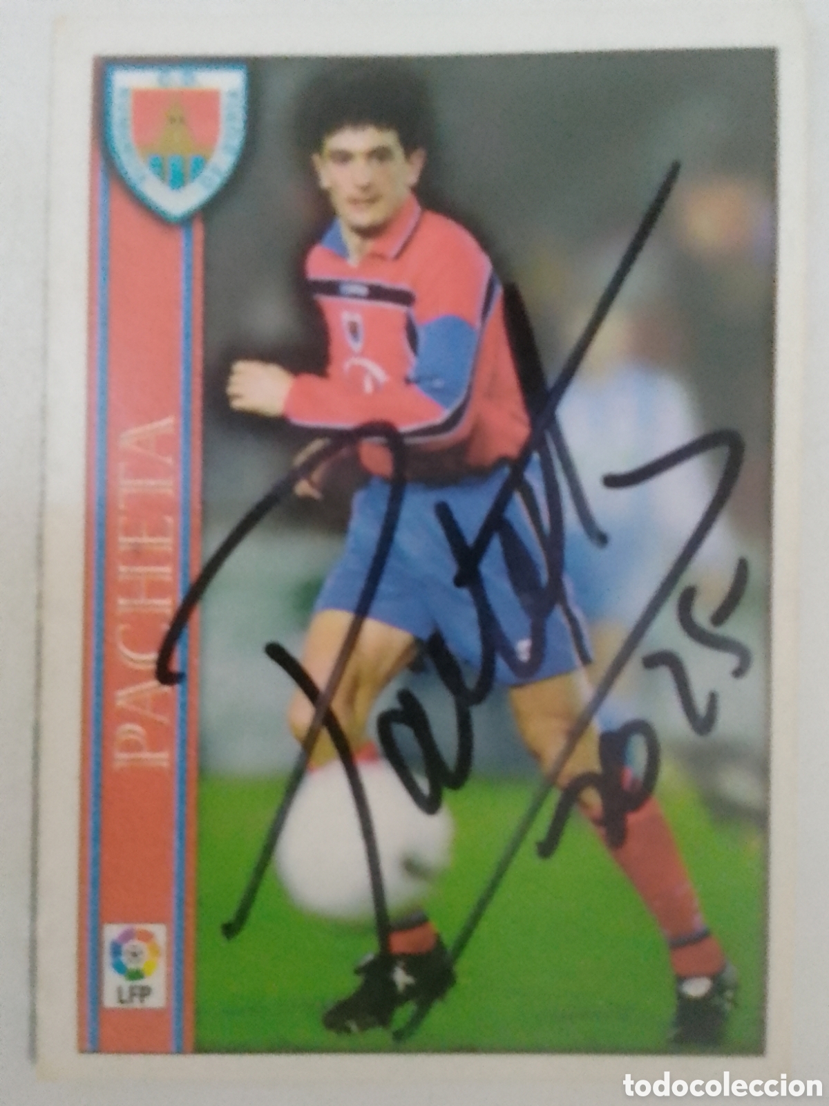 Coleccionismo deportivo: Cromo autografiado Pacheta &bull; Numancia.