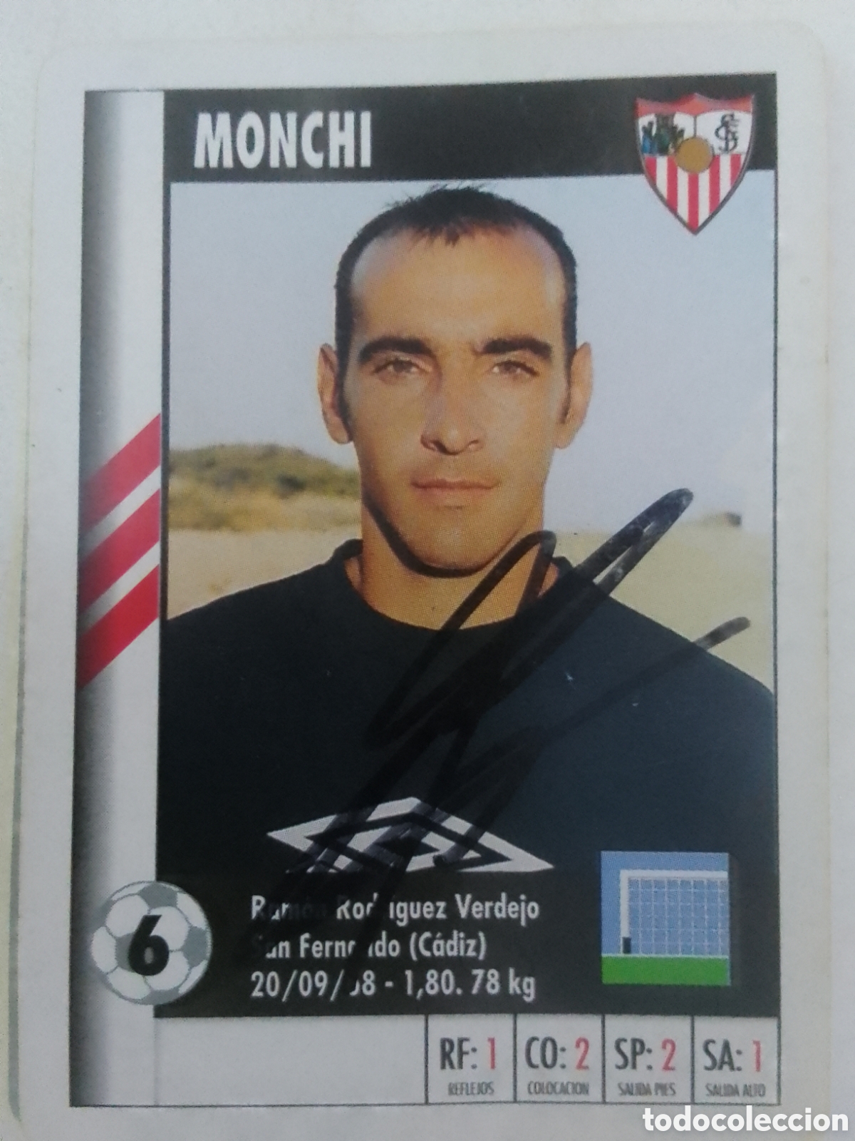 Coleccionismo deportivo: Cromo autografiado Monchi &bull; Sevilla.