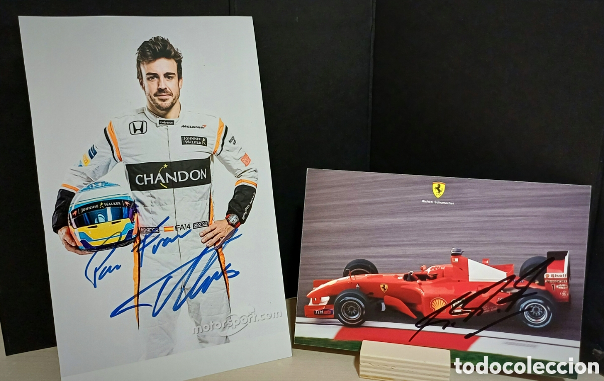 Coleccionismo deportivo: Schumacher y Alonso firmas