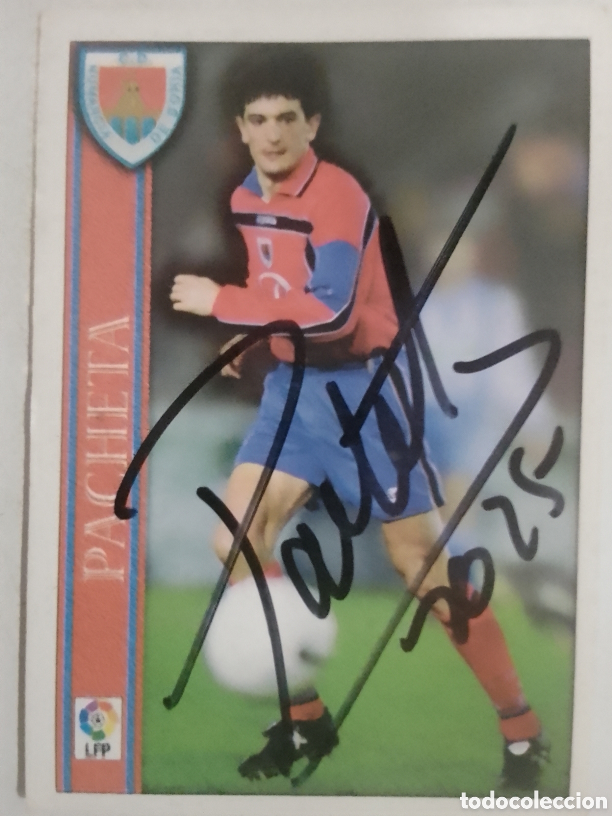 Coleccionismo deportivo: Cromo autografiado Pacheta &bull; Numancia.