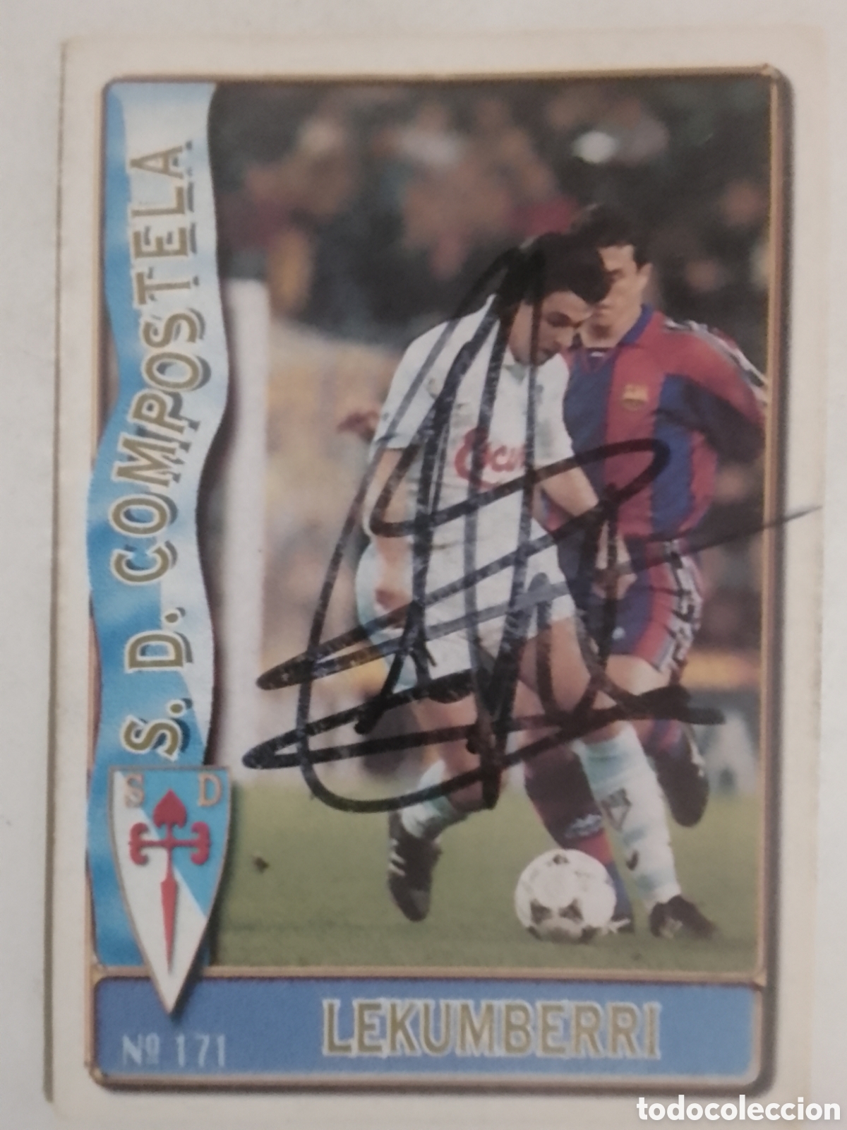 Coleccionismo deportivo: Cromo autografiado Lekumberri &bull; Compostela.