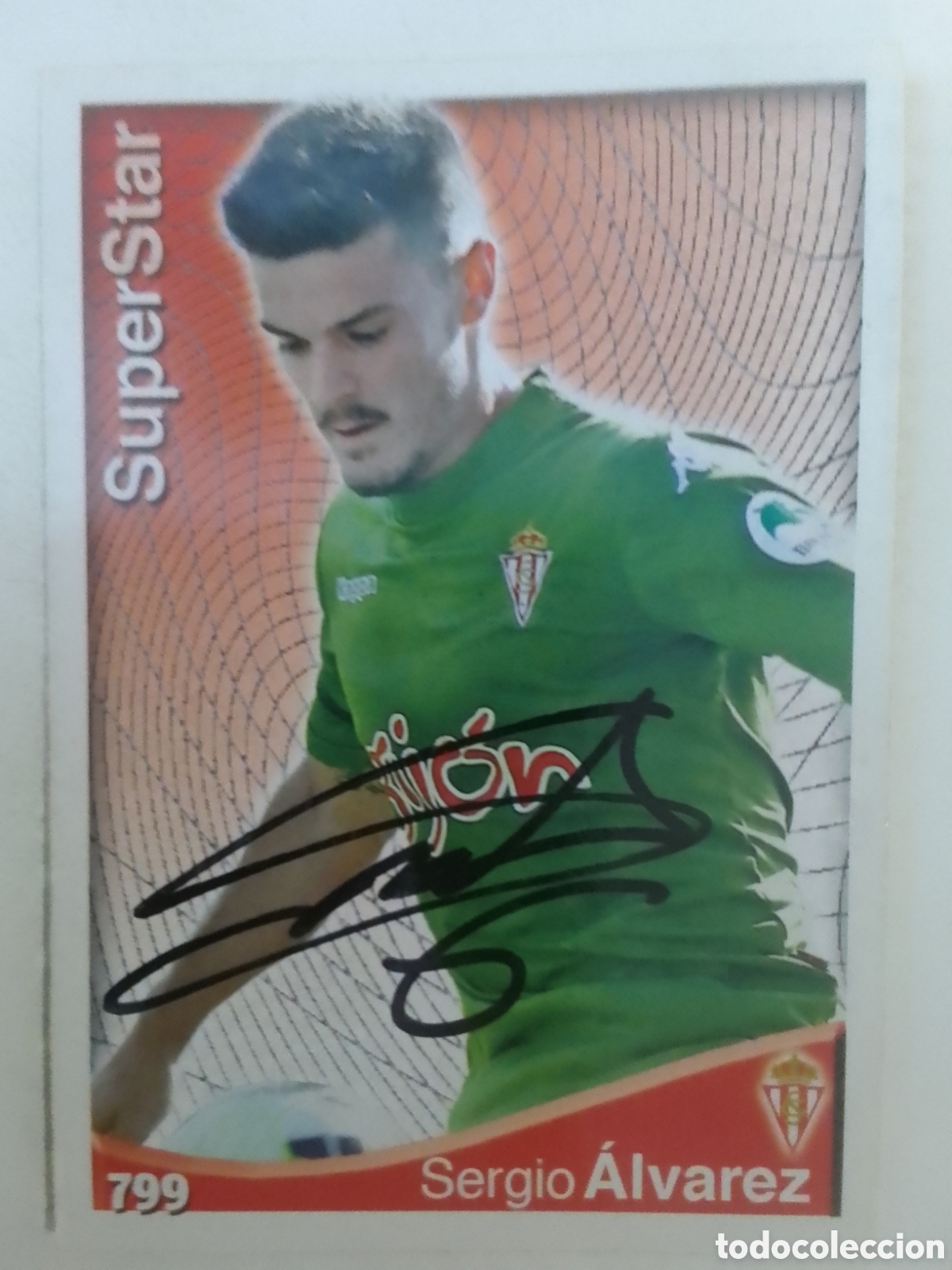 Collezionismo sportivo: Cromo autografiado Sergio Alvarez &bull; Sporting de Gij&oacute;n.