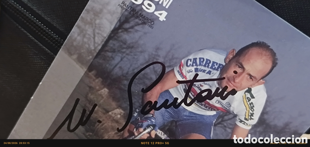 Coleccionismo deportivo: Postal firmada Pantani - Foto 2