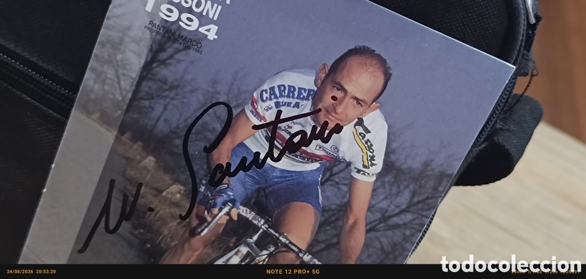 Coleccionismo deportivo: Postal firmada Pantani - Foto 3