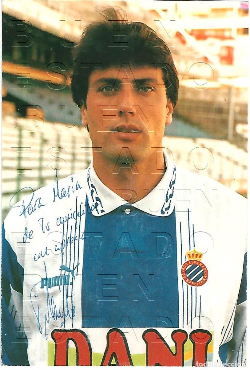 Coleccionismo deportivo: FIRMADA NANDO JUGADOR DEL ESPA&Ntilde;OL DE BARCELONA TARJETA DEDICADA 15X10 M32