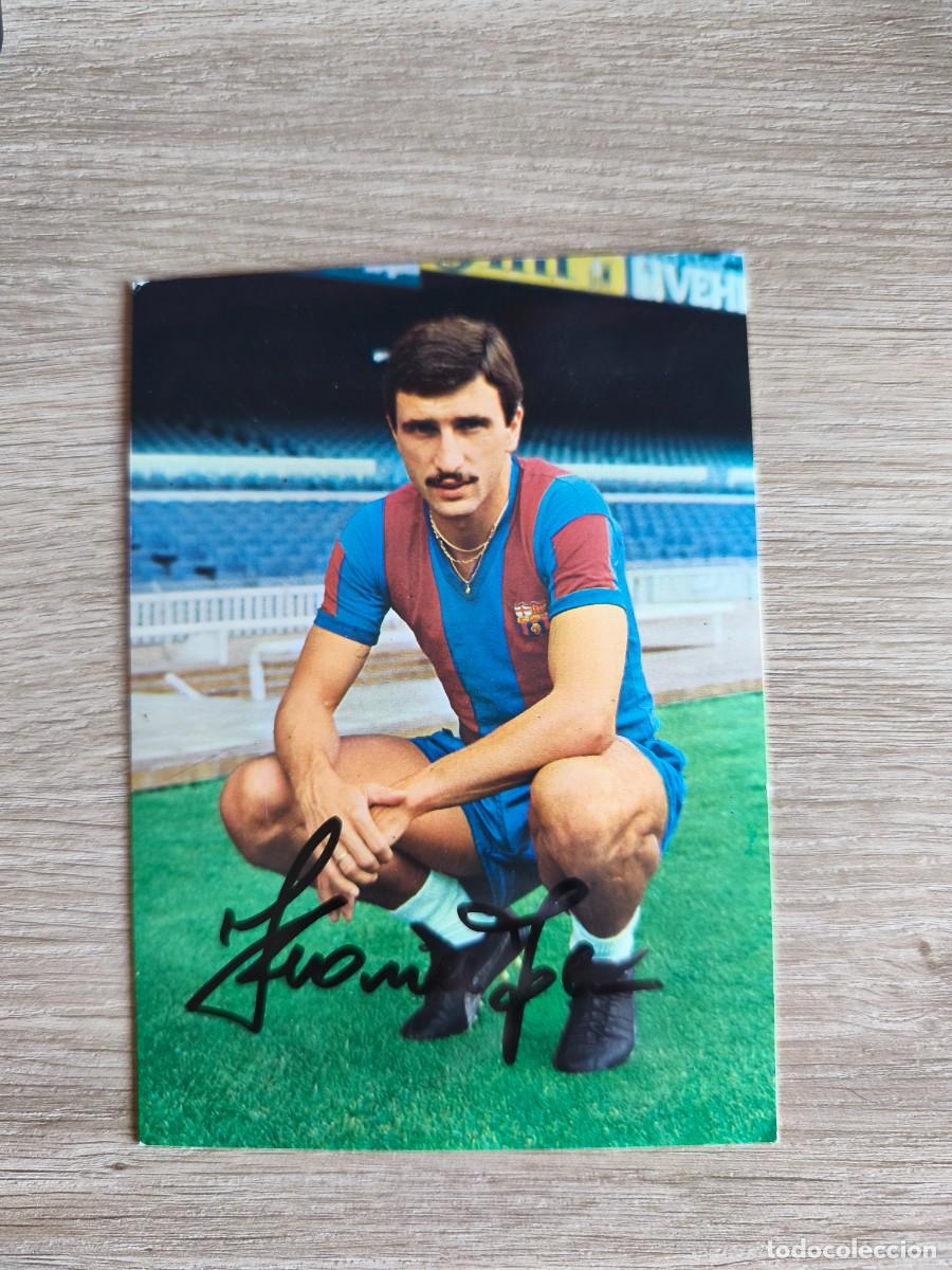 Coleccionismo deportivo: Postal kranker f c. Barcelona . Firma original.