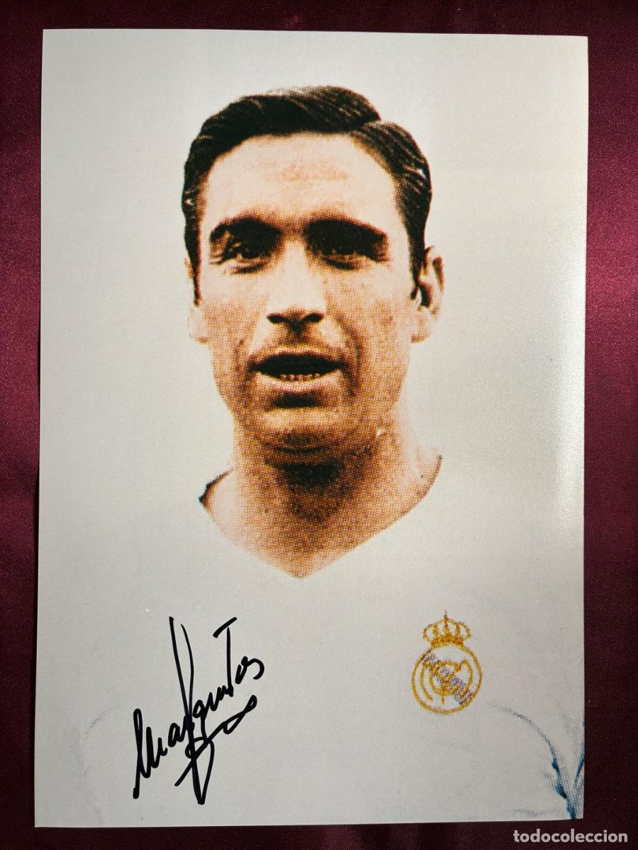 Coleccionismo deportivo: Aut&oacute;grafo original MARQUITOS (&dagger;2012)-Real Madrid-Foto 30x20cm firmada-difunto