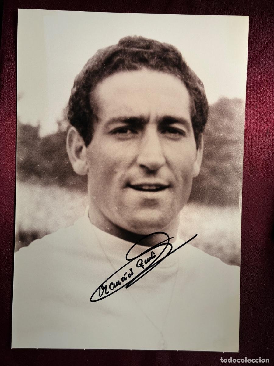 Coleccionismo deportivo: Aut&oacute;grafo original PACO GENTO (&dagger;2022)-Real Madrid-Foto 30x20cm firmada-difunto