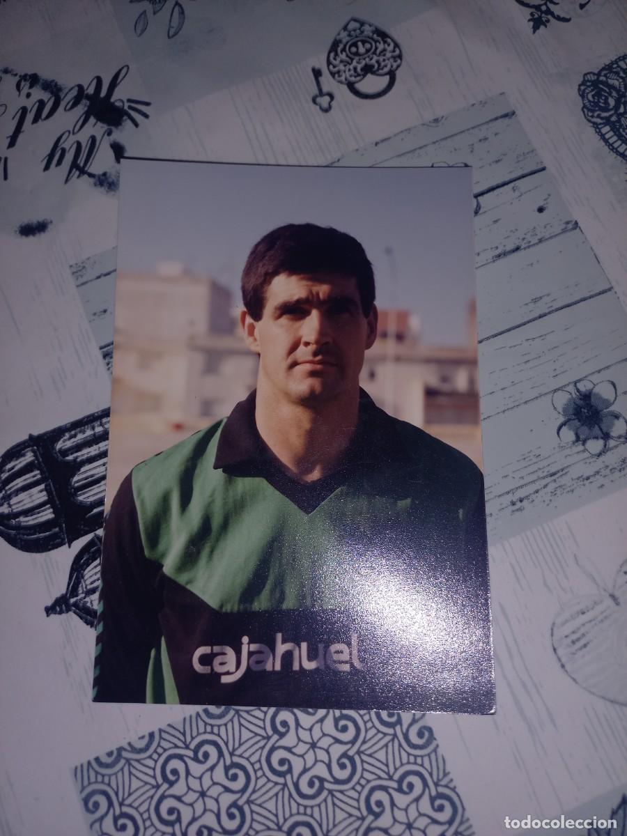 Coleccionismo deportivo: FOTO GARMENDIA , PORTERO - RECREATIVO DE HUELVA , FIRMADA Y DEDICADA