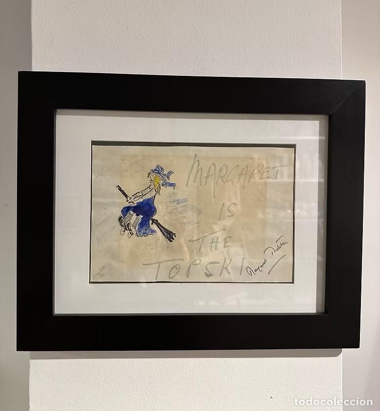Coleccionismo deportivo: L&aacute;mina dibujo con la firma aut&eacute;ntica de Margaret Thatcher. A&ntilde;o : 1974
