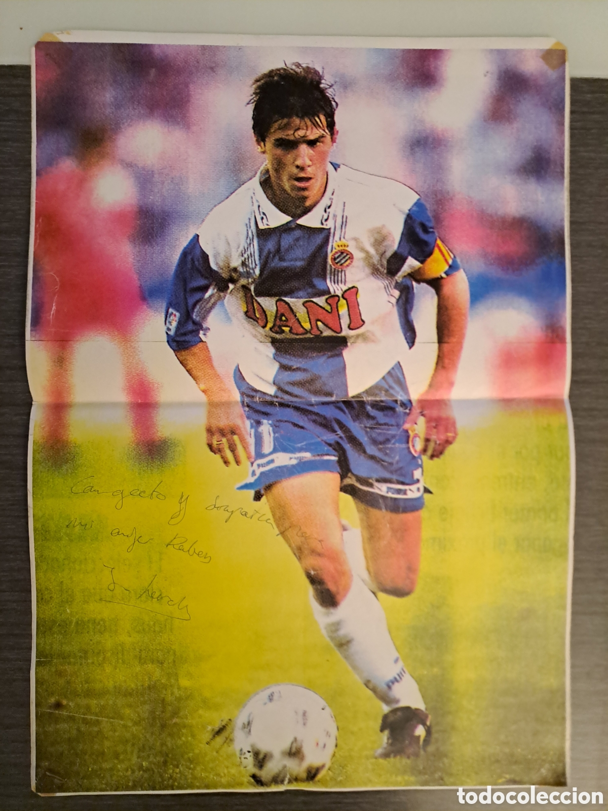 Coleccionismo deportivo: JORDI LARD&Iacute;N &mdash; ESPANYOL Lote de 2 l&aacute;minas DIN A4 con fotograf&iacute;as de Jordi Lard&iacute;n RCD Espanyol