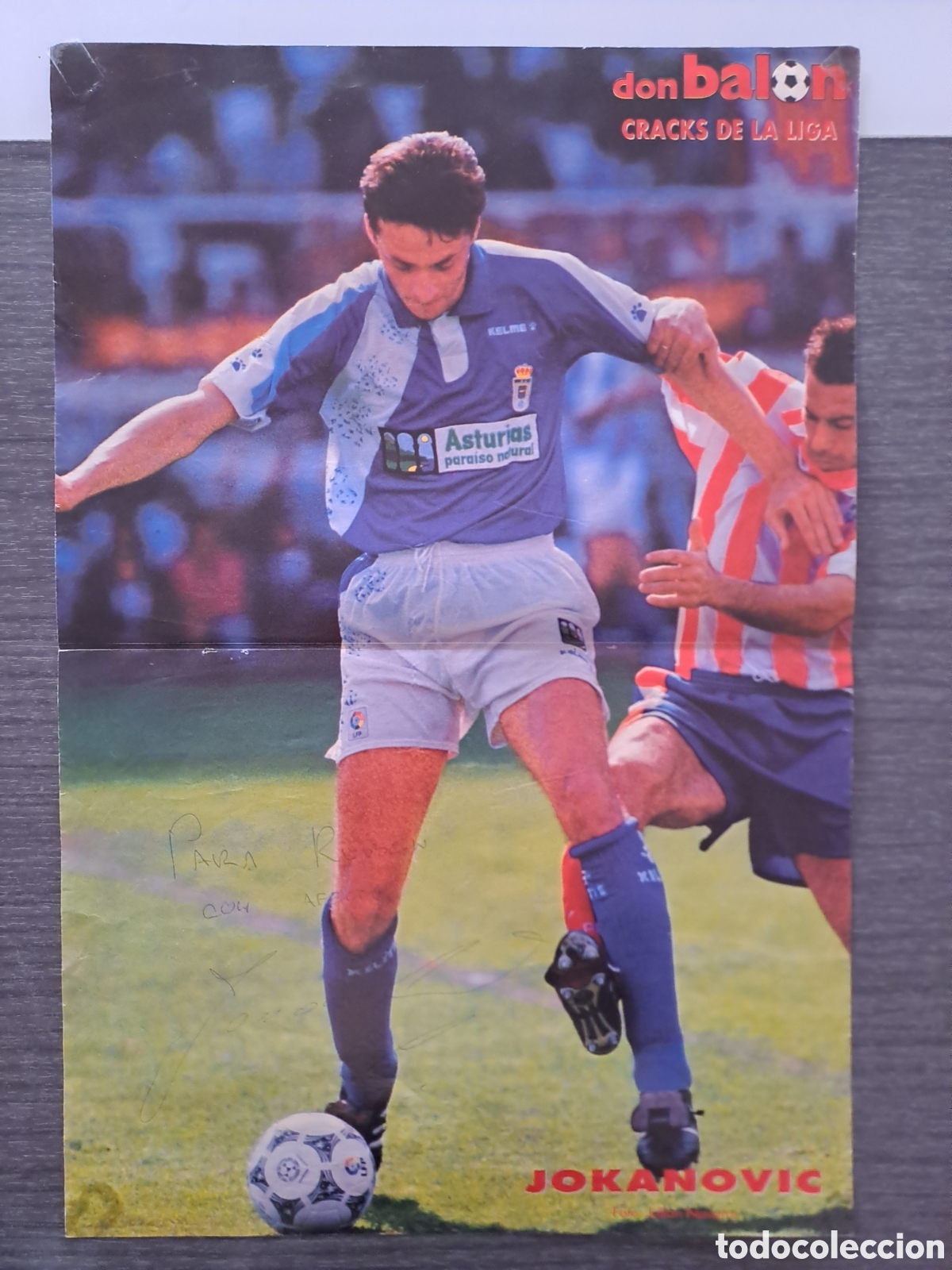 Coleccionismo deportivo: JOKANOVIC FIRMADO Y DEDICADO &mdash; REAL OVIEDO &mdash; DON BAL&Oacute;N P&oacute;ster original de la revista Don Bal&oacute;n