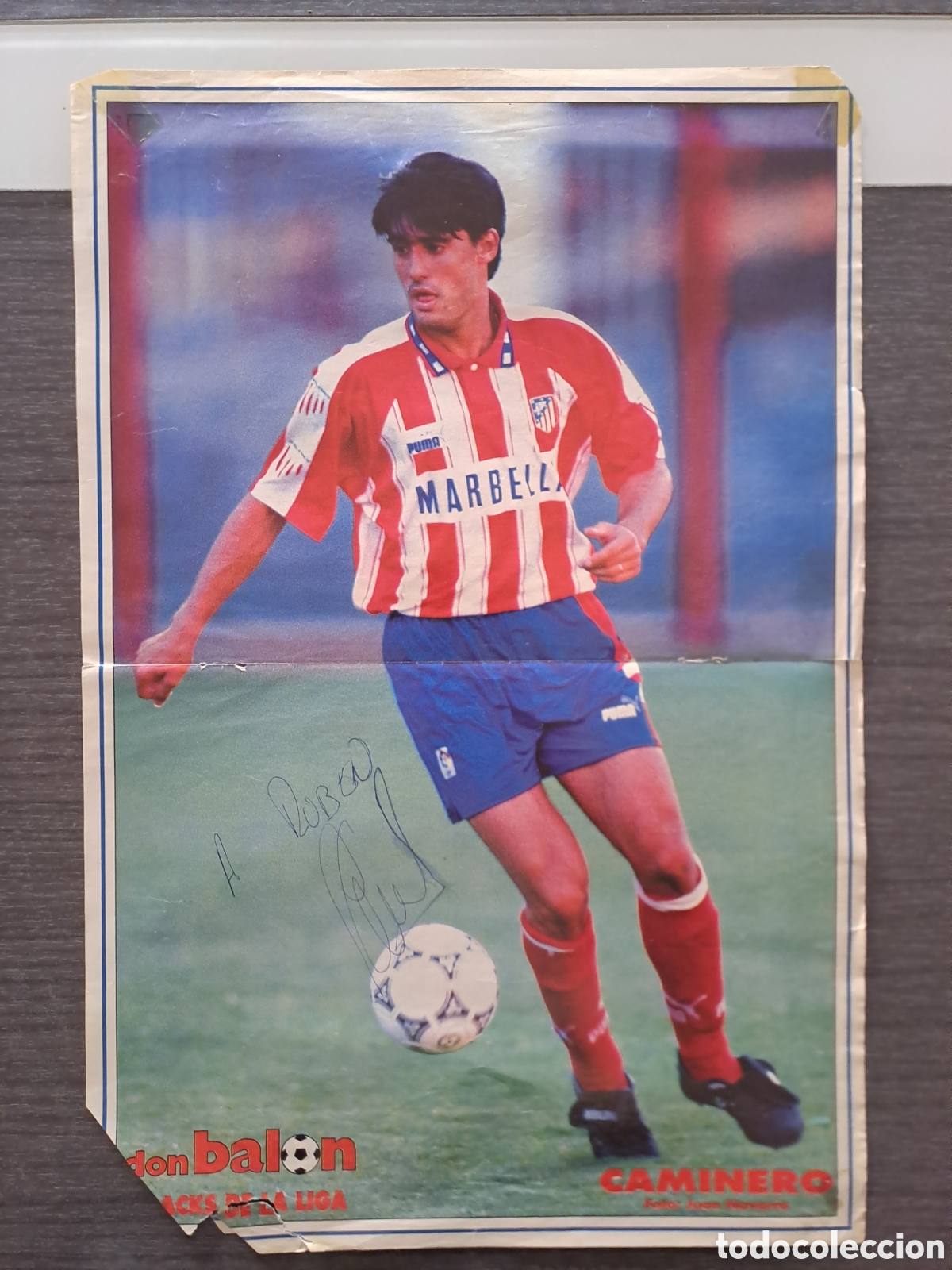 Coleccionismo deportivo: CAMINERO FIRMADO &mdash; ATL&Eacute;TICO DE MADRID &mdash; DON BAL&Oacute;N P&oacute;ster original de la revista Don Bal&oacute;n