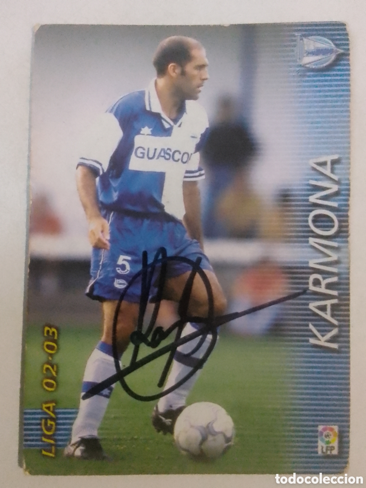 Coleccionismo deportivo: Cromo autografiado Karmona &bull; Alav&eacute;s.