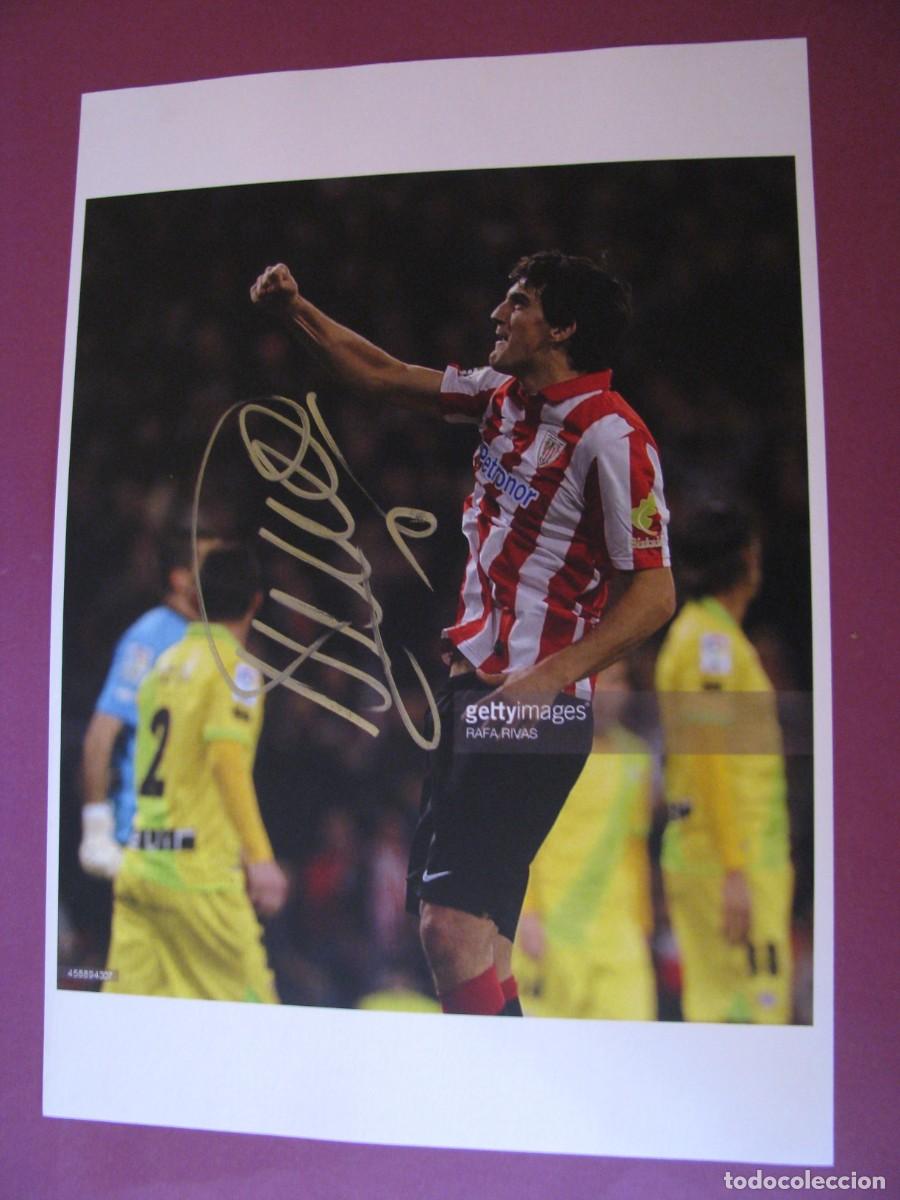 Coleccionismo deportivo: LAMINA CON AUTOGRAFO ORIGINAL A MANO DEL JUGADOR DE FUTBOL MIKEL SAN JOSE. ATHLETIC BILBAO.