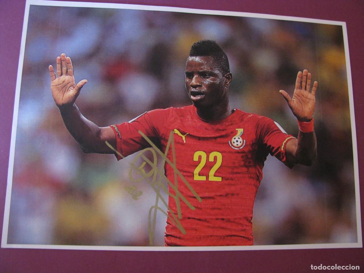 Collectionnisme sportif: LAMINA CON AUTOGRAFO ORIGINAL A MANO DEL JUGADOR DE FUTBOL MUBARAK WAKASO, SELECCION GHANA