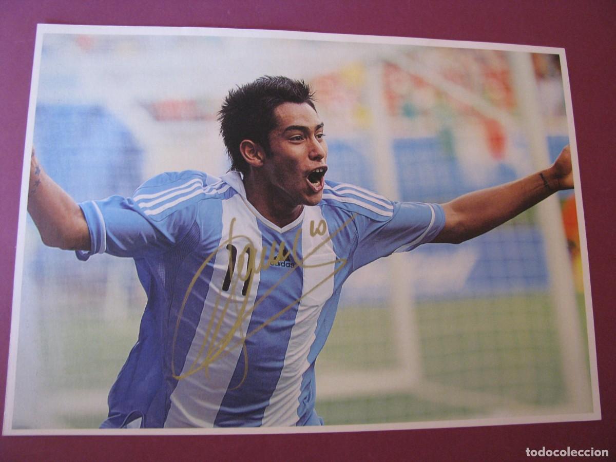 Collectionnisme sportif: LAMINA CON AUTOGRAFO ORIGINAL A MANO DEL JUGADOR DE FUTBOL SERGIO ARAUJO, SELECCION ARGENTINA