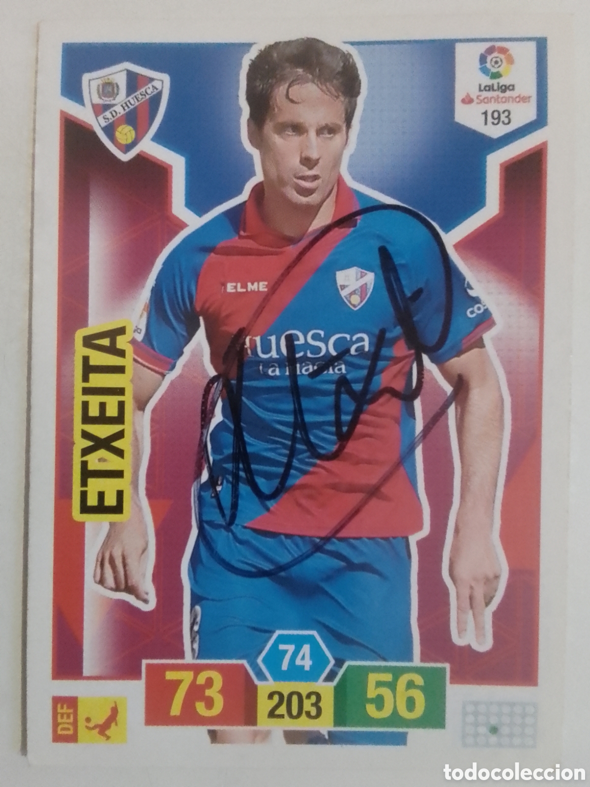 Collectionnisme sportif: Cromo autografiado Etxeita &bull; Huesca.