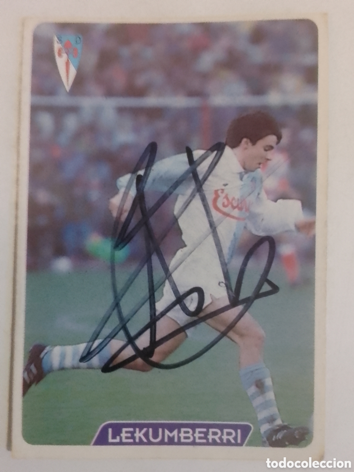 Collectionnisme sportif: Cromo autografiado Lekumberri &bull; Compostela.