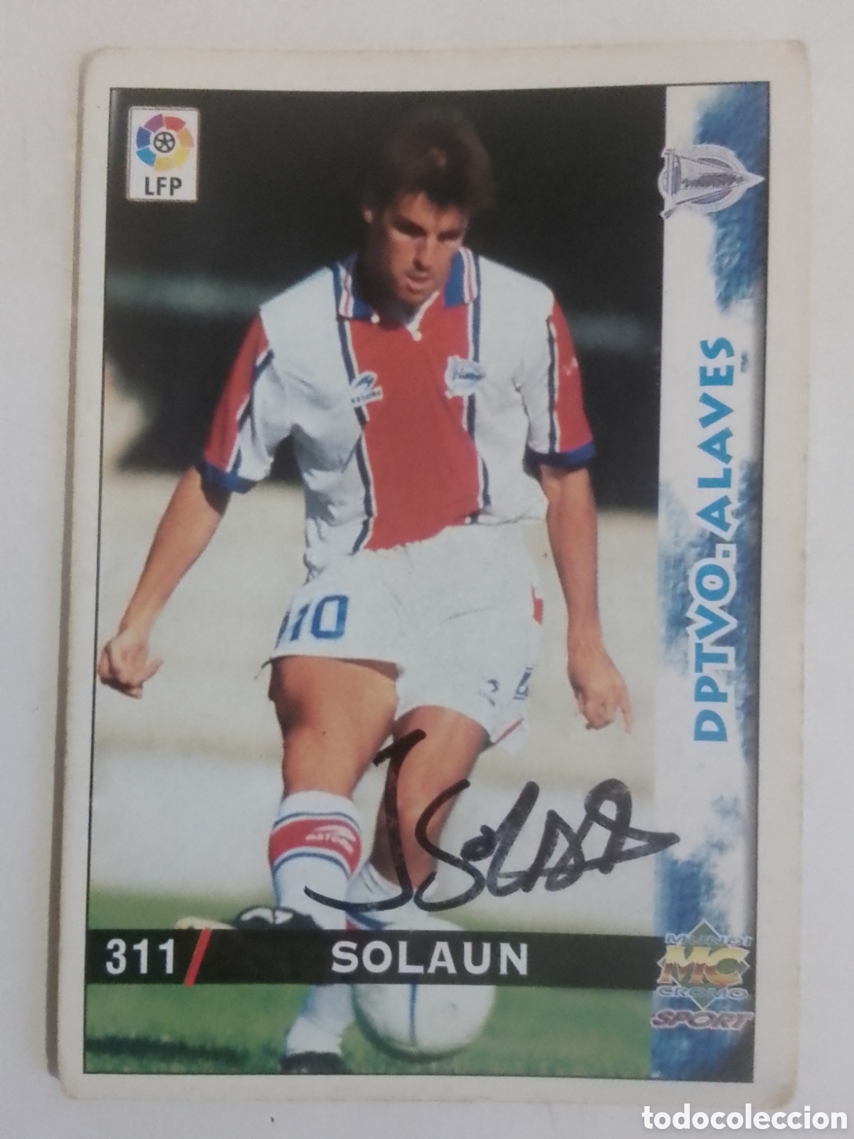 Collectionnisme sportif: Cromo autografiado Solaun &bull; Alav&eacute;s.