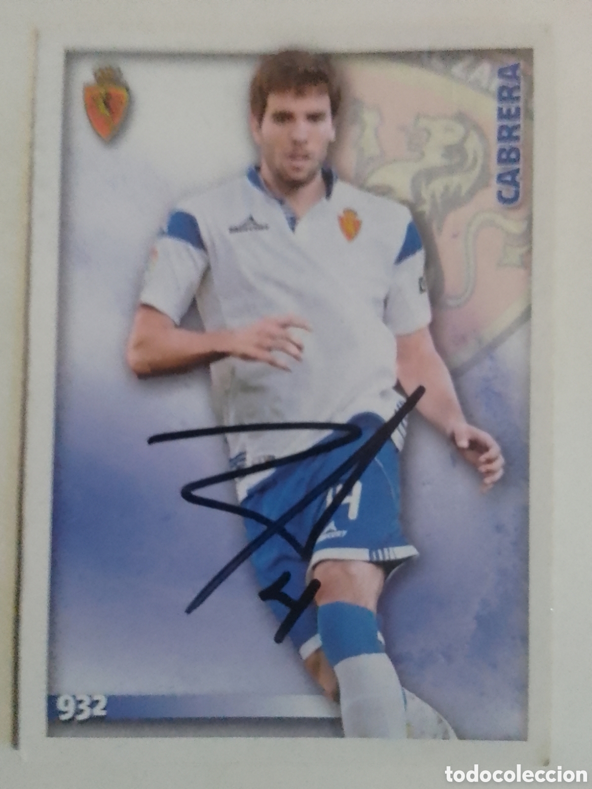 Collectionnisme sportif: Cromo autografiado Cabrera &bull; Zaragoza.