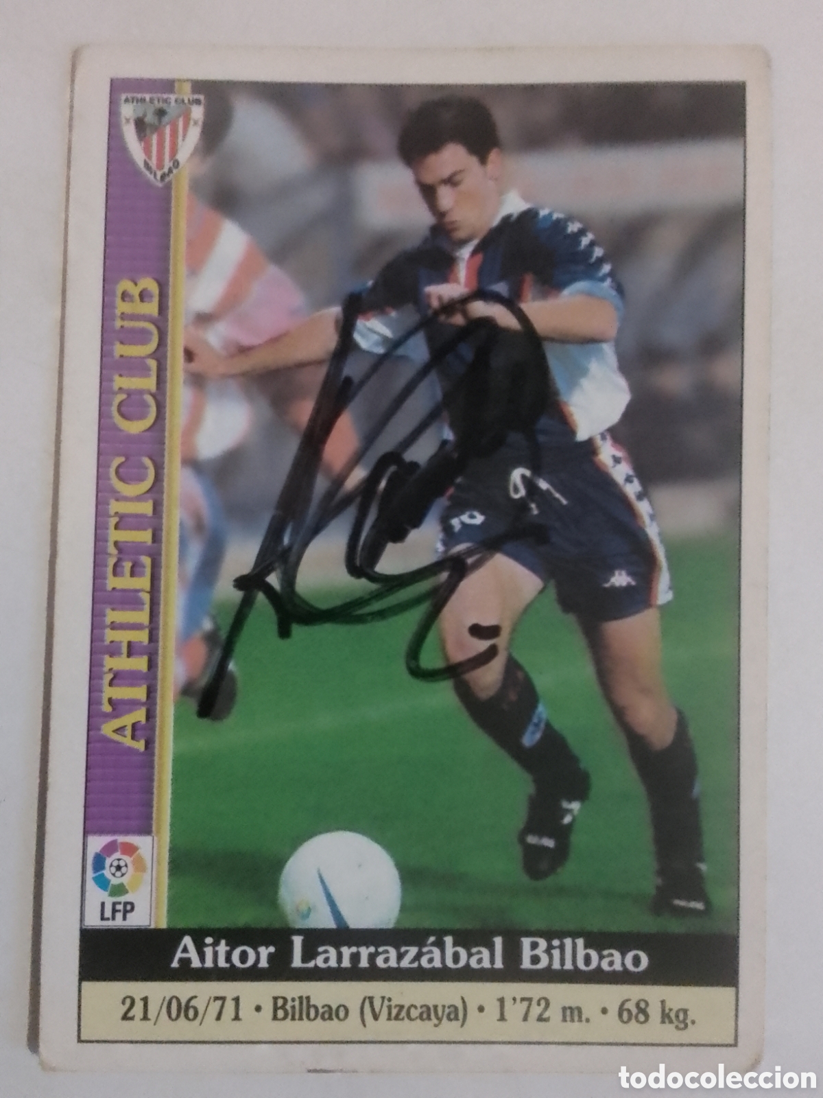 Sports collectibles: Cromo autografiado Larrazabal &bull; Athletic Club.
