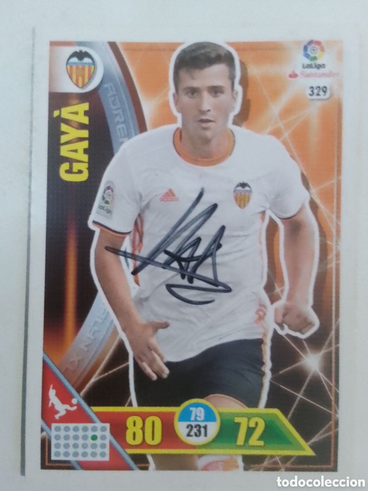 Coleccionismo deportivo: Cromo autografiado Gay&agrave; &bull; Valencia.