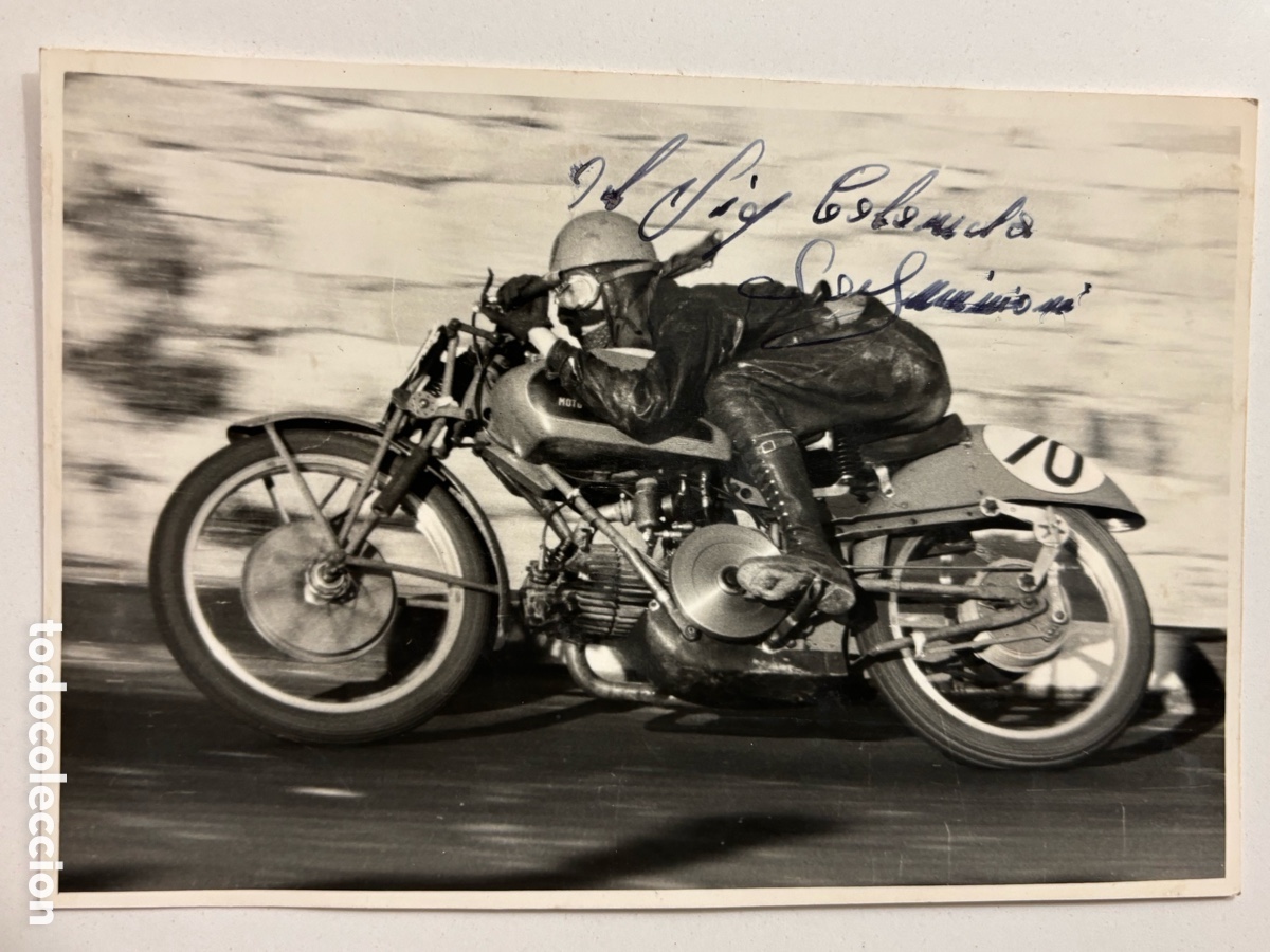 Coleccionismo deportivo: Foto original con aut&oacute;grafo de motorista