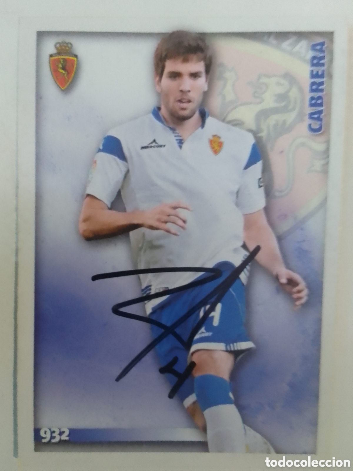 Coleccionismo deportivo: Cromo autografiado Cabrera &bull; Zaragoza.