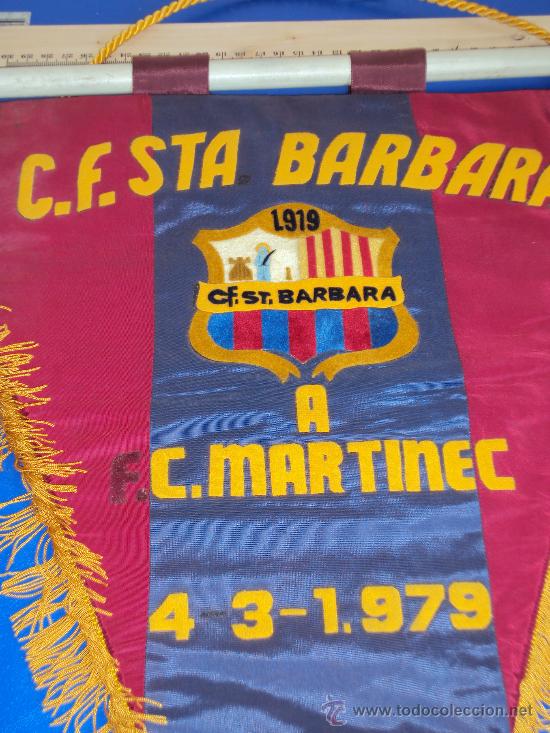 Coleccionismo deportivo: (BB-7)BANDERIN FUTBOL C.F.STA.BARBARA A F.C.MARTINENC 4-3-1979 - Foto 2 - 30642825