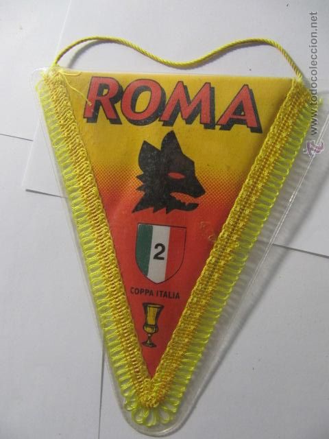 Coleccionismo deportivo: Banderin de la Roma - Foto 1